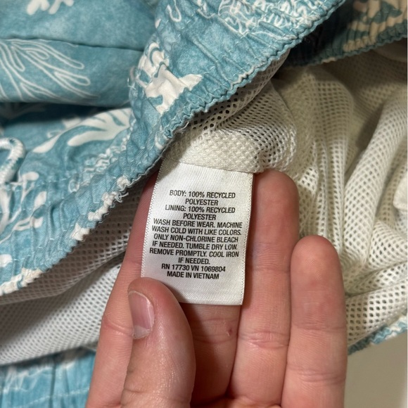 Goodfellow & Co Men's Swim Trunks Ocean Print Size Large Light Blue Summer - Picture 8 of 8